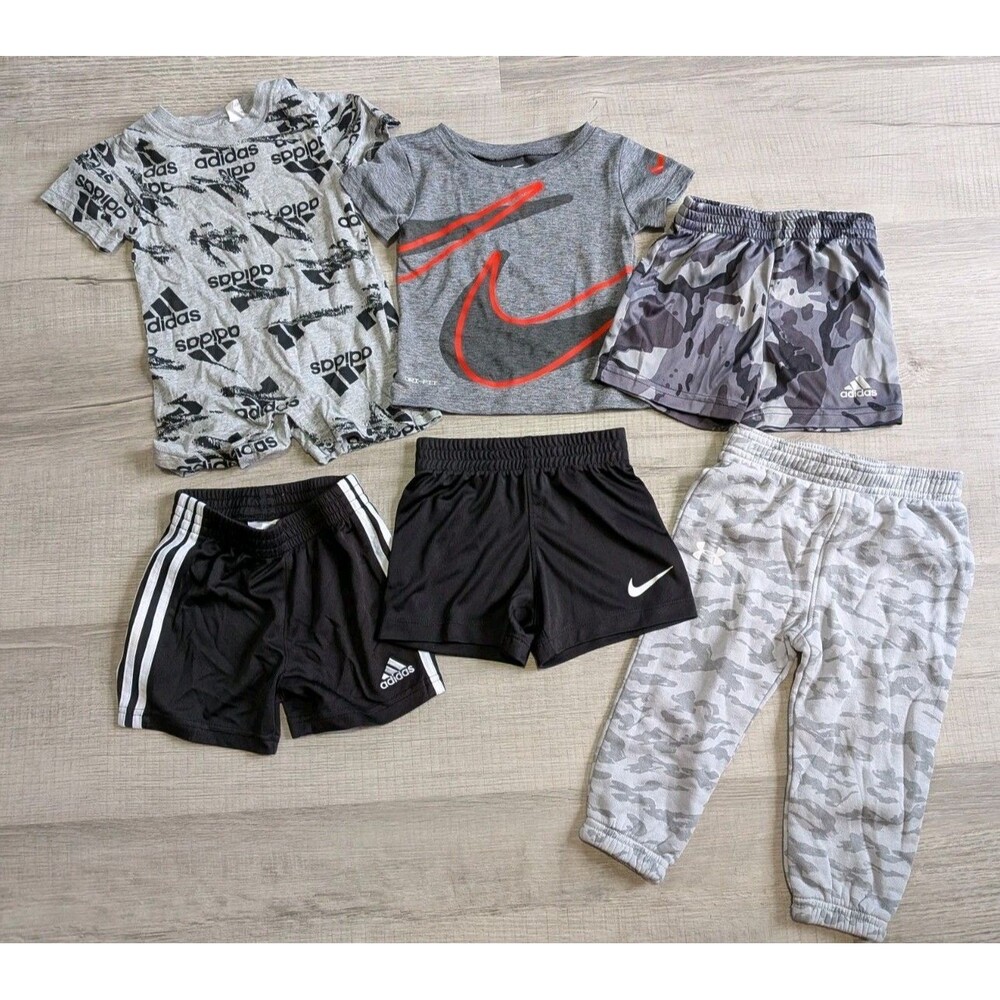 Lot of Boys Clothes Pants Shorts Shirts Baby Sz 12 Mos Nike Adidas Under Armour